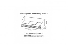 ДМ-09 Кровать (Без матраца 0,9*2,0 ) в Сухом Логу - suhoj-log.magazin-mebel74.ru | фото