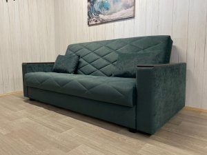 Диван Престиж-15 НПБ+МДФ, велюр Sensey bottle green в Сухом Логу - suhoj-log.magazin-mebel74.ru | фото