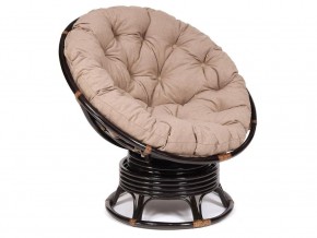 Кресло-качалка Papasan w 23/01 B с подушкой Antique brown, экошерсть Коричневый в Сухом Логу - suhoj-log.magazin-mebel74.ru | фото