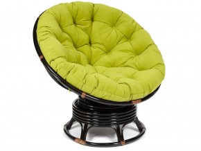 Кресло-качалка Papasan w 23/01 B с подушкой Antique brown, флок Олива в Сухом Логу - suhoj-log.magazin-mebel74.ru | фото