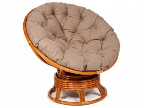 Кресло-качалка Papasan w 23/01 B с подушкой Cognac, экошерсть Коричневый в Сухом Логу - suhoj-log.magazin-mebel74.ru | фото