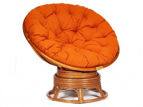 Кресло-качалка Papasan w 23/01 B с подушкой Cognac, ткань Оранжевый в Сухом Логу - suhoj-log.magazin-mebel74.ru | фото