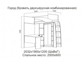 Кровать двухъярусная комбинированная в Сухом Логу - suhoj-log.magazin-mebel74.ru | фото