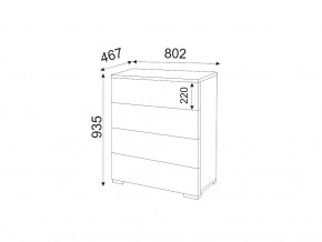 М05 (ручка брусок) Комод (4 ящика) в Сухом Логу - suhoj-log.magazin-mebel74.ru | фото