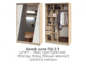 шкаф-купе ПШ-2.9 1500 Норд Белый жемчуг 1500 в Сухом Логу - suhoj-log.magazin-mebel74.ru | фото