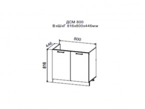 Шкаф нижний ДСМ800 под мойку в Сухом Логу - suhoj-log.magazin-mebel74.ru | фото